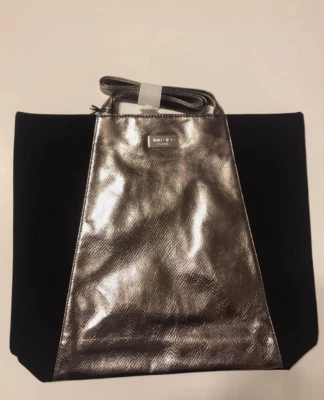 Bolso de Mano Jimmy Choo Perfumes Metálico Plateado y Negro Imitación Gamuza Bolso de Mano Nuevo Foto 1 de 4