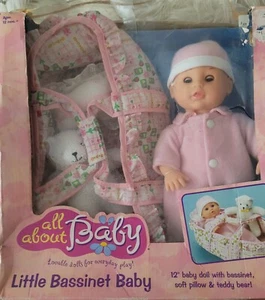 Small World Toys All About Baby "Little  Baby" 12" W Pillow& Bear Damged Box - Picture 1 of 10