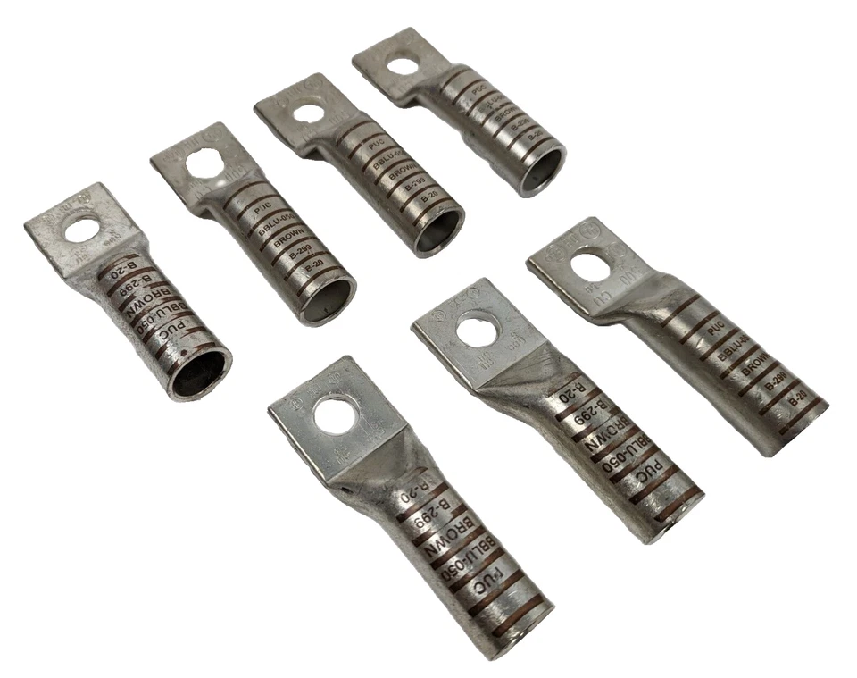 7 Penn-Union BBLU-050 1Hole Copper Brown Compression Lug Connector 500 KCMIL NEW - Image 1 of 4