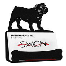 SWEN Products ENGLISH BULLDOG Black Metal Business Card Holder