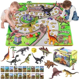 Mini figura de dinosaurio para niños juguetes juego de dinosaurios para educación de niños pequeños con alfombrilla de juego EE. UU. - Imagen 1 de 7