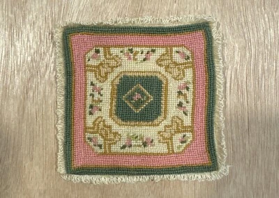 Vintage Miniature Artisan Crafted Petit Point Needlepoint Rug Detailed Dollhouse - Image 1 of 4