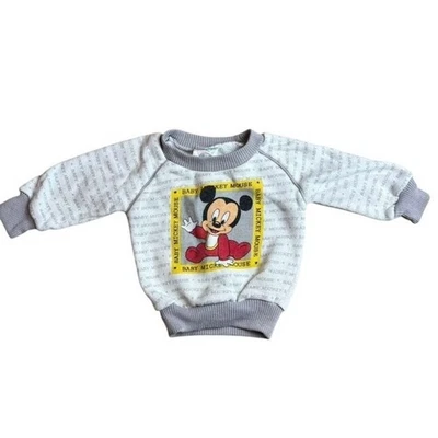 Sudadera De Colección Bebé Mickey Mouse Recién Nacido Confeti Tejidos Algodón Gris Blanco Foto 1 de 4