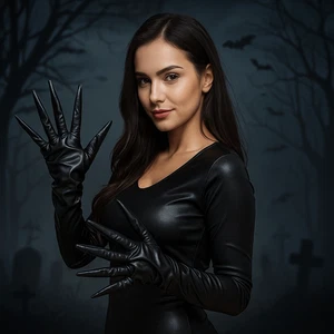 Short Ghost Claw Mittens Slender Fingers Cosplay Costume Gloves Handwear - Picture 1 of 12