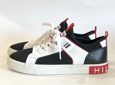 New Women’s Tommy Hilfiger TWFLYE Sneakers Sz 8.5 Black Red Sporty Preppy Grunge - Image 1 of 4