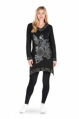 Genevieve boho stonewash cotton tunic dress - Image 1 of 4