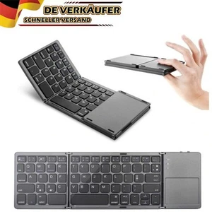 Faltbare Mini-Bluetooth-Tastatur mit Touchpad Faltbare ultradünne Tastatur DE - Afbeelding 1 van 10