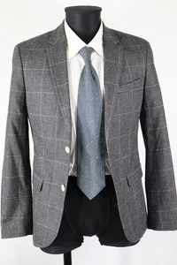 Chaqueta H&M blanco-gris talla 46/XS lana poliéster viscosa elastano excelente estado - Imagen 1 de 9