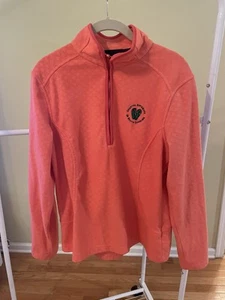 Lands' End Youth Fleece Top Medium (10-12) Orange 1/4 Zip Coastal Getaways Of SC - Picture 1 of 6