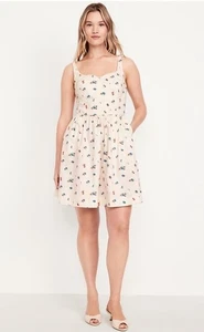 Old Navy womens XL Floral Fit And Flare Cami Babydoll Cottagecore - Picture 1 of 8