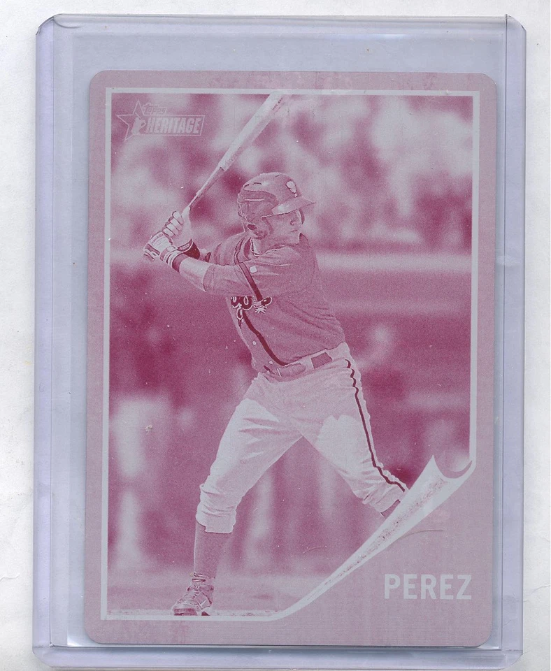 2011 Topps Heritage Carlos Perez Magenta Printing Plate..Only one in World 1/1 - Image 1 of 1