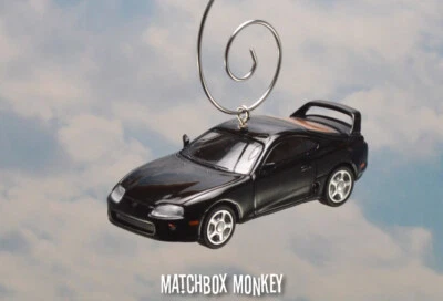 1993 Black Toyota Supra Custom Christmas Tree Ornament 1/64th Adorno Hatchback - Image 1 of 4