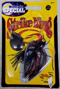 Strike King Spinnerbait Midnight Special 7/16 oz MS716-96BN negro/Rd con hoja nocturna - Imagen 1 de 2