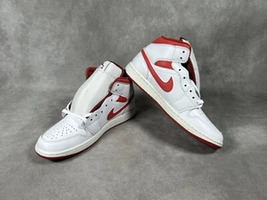 Nike Air Jordan 1 Mid SE Herren Sneaker - White/lobster-dune / red - Größe UK 9 - Bild 1 von 10