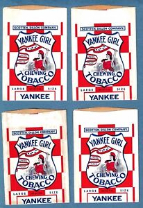 Lot of 4  YANKEE GIRL CHEWING TOBACCO ENVELOPES ~ SCOTTEN, DILLON CO.