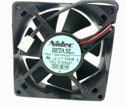 1PC NIDEC D08A-12TS3 80*80*25mm 8cm 80x80x25mm DC 12V 0.50A 2 Pin Cooling Fan - Image 1 of 4