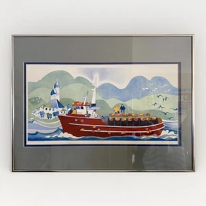 Rie Munoz “Crabber Unalaska” Limited Edition Print 20” X 10” Signed Numbered - Picture 1 of 11