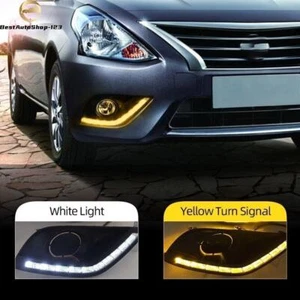 For Nissan Versa 2014~2019 LED DRL Daytime Running Lights Fog Lamps Bumper - Picture 1 of 4