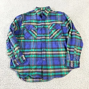 Five Brothers Shirt Mens Large Blue Green Flannel Pockets Outdoors Workwear - Picture 1 of 5