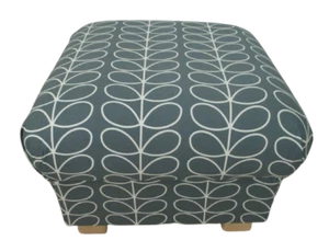 Orla Kiely Linear Stem Cool Grey Fabric Pouffe Footstool Accent Designer Stool - Picture 1 of 24