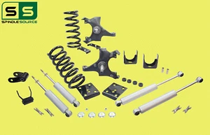 3/5"Drop Kit SPNDL+COIL+FLIP+SHKL+SHOCK FOR 88-98 Chevy GMC C1500 V8 STD/EXT CAB - Picture 1 of 2