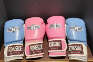 Set Of 2 Ringside Boxing Gloves Pink 10oz & Blue 12oz - Picture 1 of 23