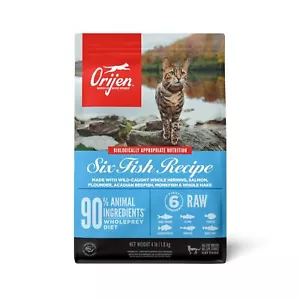 Six Fish Dry Cat Food, Grain Free Cat Food for All Life Stages, With WholePre... - Picture 1 of 8