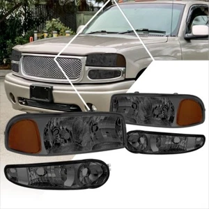 PM PERFORMOTOR Smoked Housing amber Corner Pair of Headlights Replacement Compat - Picture 1 of 7