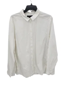 Blusa Lafayette 148 New York Top Mujer 18 Marfil Manga Larga Contraste Seda Espalda - Imagen 1 de 9