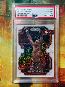 2022 JALIN TURNER PSA10 WHITE SPARKLE UFC PANINI PRIZM ROOKIE CARD RC #164 MINT