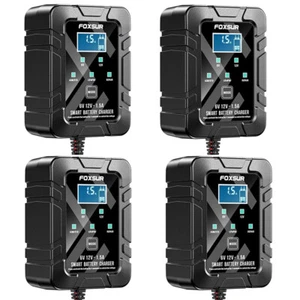4Packs Battery Charger Maintainer Trickle 6V 12V 1.5A Car Automatic Motorcycle - Picture 1 of 18
