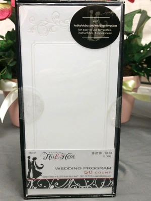 Programa de Bodas Studio His & Hers Blanco 50 unidades Tri pliegue NUEVO caja sin abrir Foto 1 de 2