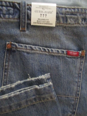 Guess Baggy  VTG NWT Skater Double Front Denim BootCut Grunge Y2K Distress 32x33 - Image 1 of 4