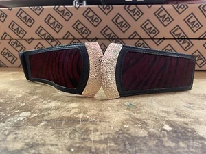 Animal patternladies Leather Elastic Waist Belt, Wine, 74cm length, 6cm width , - Picture 1 of 10