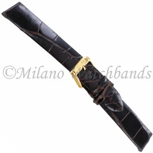 18mm Speidel High Quality Brown Genuine Alligator Unstitched Watch Band Long - Picture 1 of 4