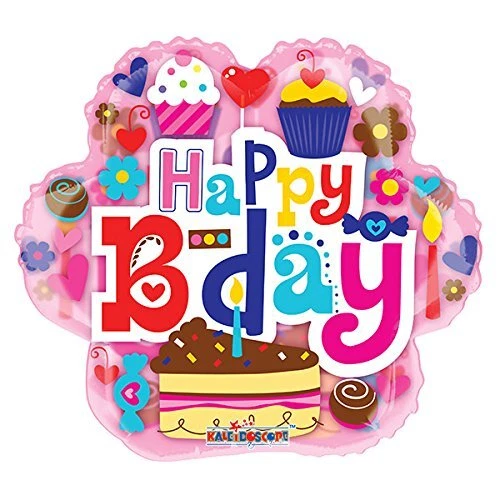 Cupcakes de aniversário Clearview 18" balões Mylar a granel (pacote com 5) - Imagem 1 de 1