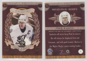 2001-02 Pacific Private Stock Reserve Superstars Paul Kariya #1 HOF