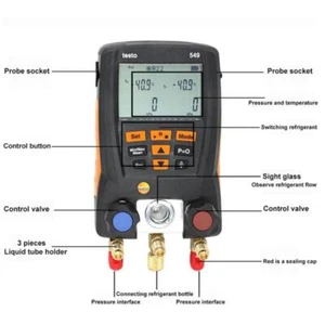 Testo 549 Digital Manifold Gauge Set For Digital HVAC System Tester Kit Meter - Picture 1 of 9