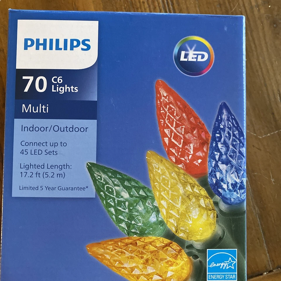 Philips Luces LED Navidad Pequeñas C9 Luces 70 Unidades Multi Interior Exterior Nuevo Foto 1 de 1