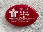 VINTAGE TAZEWELL COUNTY NATIONAL BANK DELAVAN IL RUBBER RED COIN PURSE