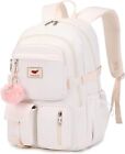 LXYGD Laptop Backpack 15.6 Inch Kids Elementary Middle High School Off-white 