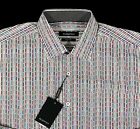 Mens Bugatchi Candy Colors Bars Shirt M Medium Nwt New Shaped Fit 149 And Nice