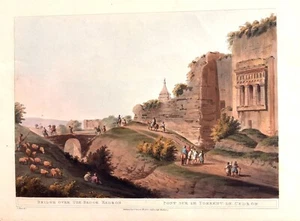 Luigi Mayer .Bridge over brook Kedron,Jerusalem .Original aquatint ,London 1810 - Picture 1 of 1
