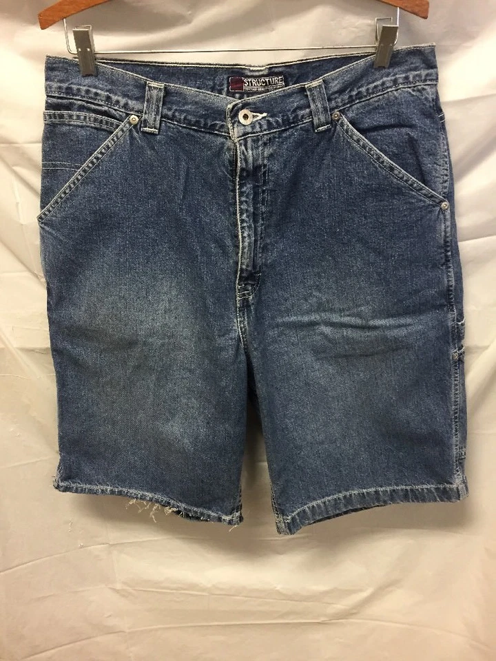 Men's Size 33 Denim Relaxed Blue Jean Shorts By Structure Foto 1 de 1