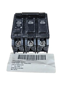 Ge General Electric Circuit Breaker 60A Amp 3 Pole P 240V THQAL THQL32060 NEW - Picture 1 of 12
