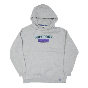 SUPERDRY Limited Sportswear Relaxed Fit Hoodie Grey Pullover Womens UK 12 - Picture 1 of 6