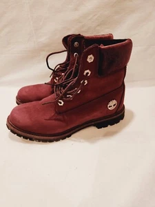 TIMBERLAND PREMIUM SIZE 8 WOMEN WATERPROOF BOOT. BURGUNDY. A1KC1 - Picture 1 of 8