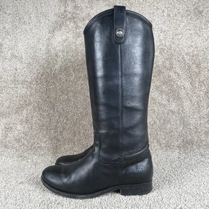 Frye Riding Boots Womens 8.5 Black Leather Melissa Knee-High Button #77167 - Picture 1 of 10