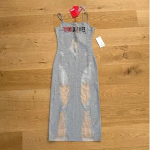 Diesel - D-Hoper-Devo Midi Dress in Gray - Picture 1 of 6