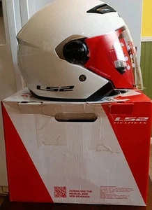 LS2 Helmets OF569 Track Solid Pearl White Open Face - XXL - Foto 1 di 16